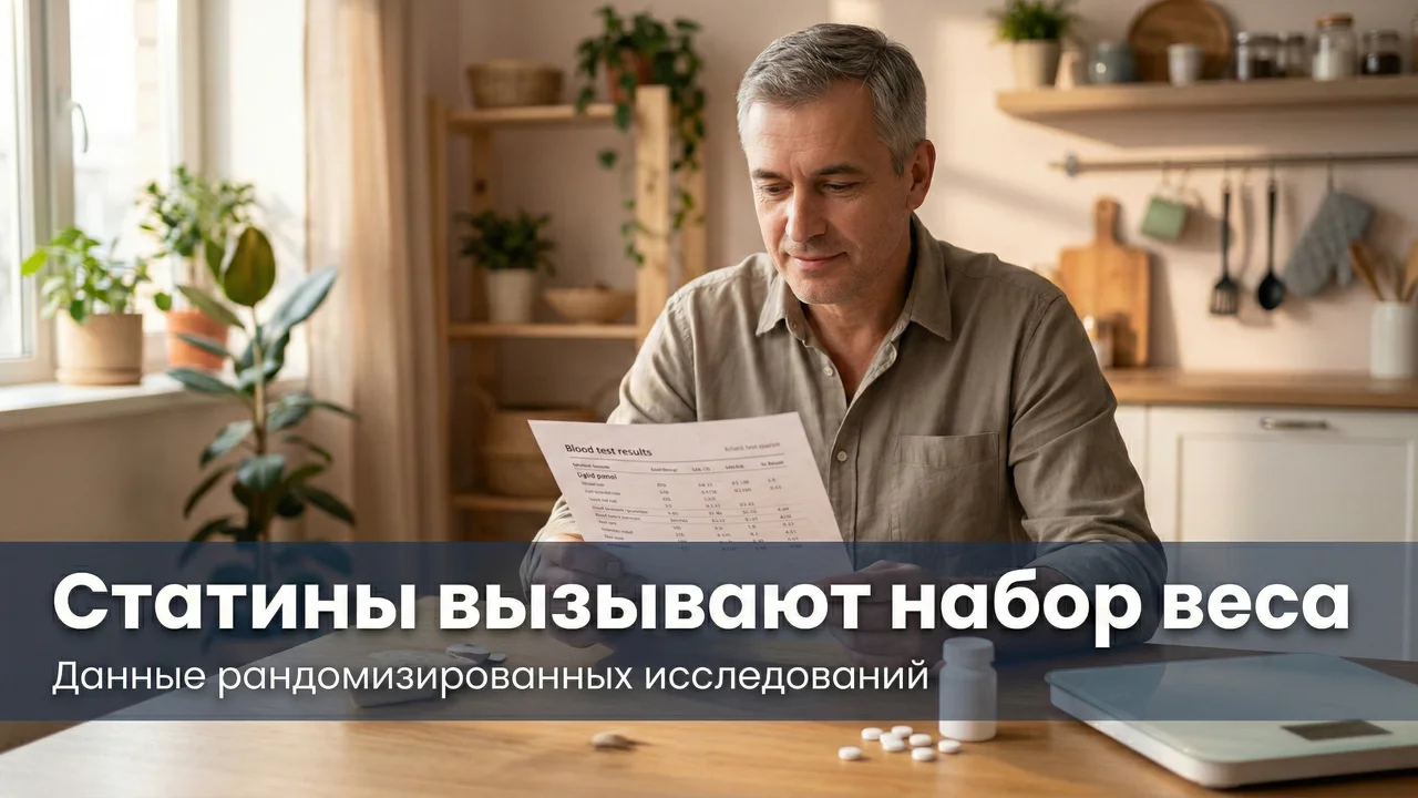 Статины вызывают набор веса. Данные РКИ