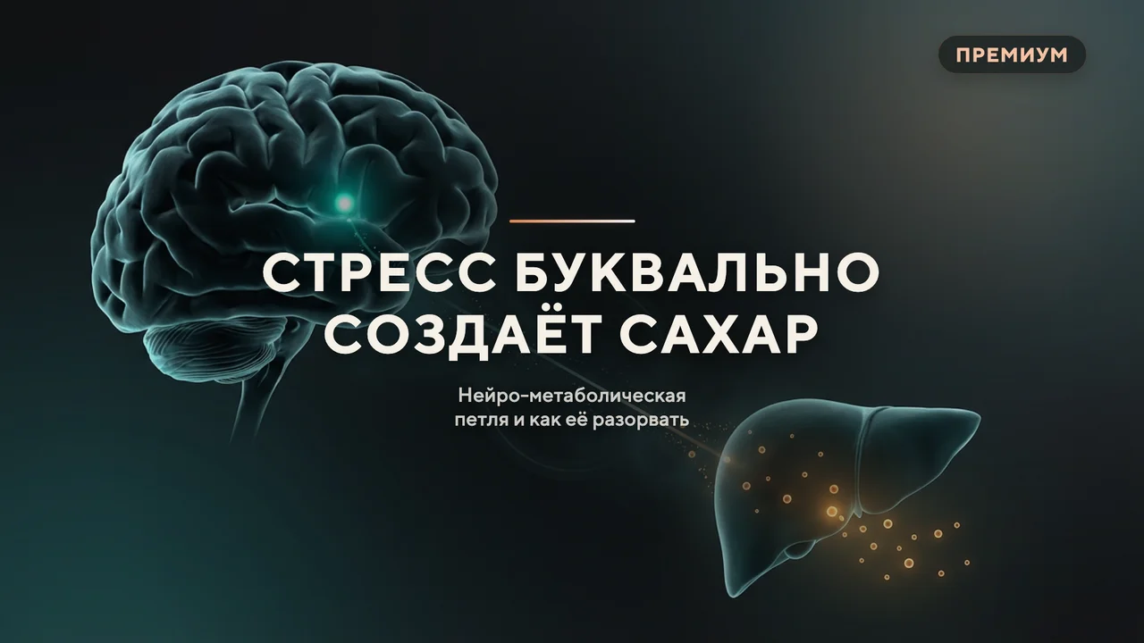 Стресс буквально создаёт сахар: нейро-метаболическая петля и как её разорвать